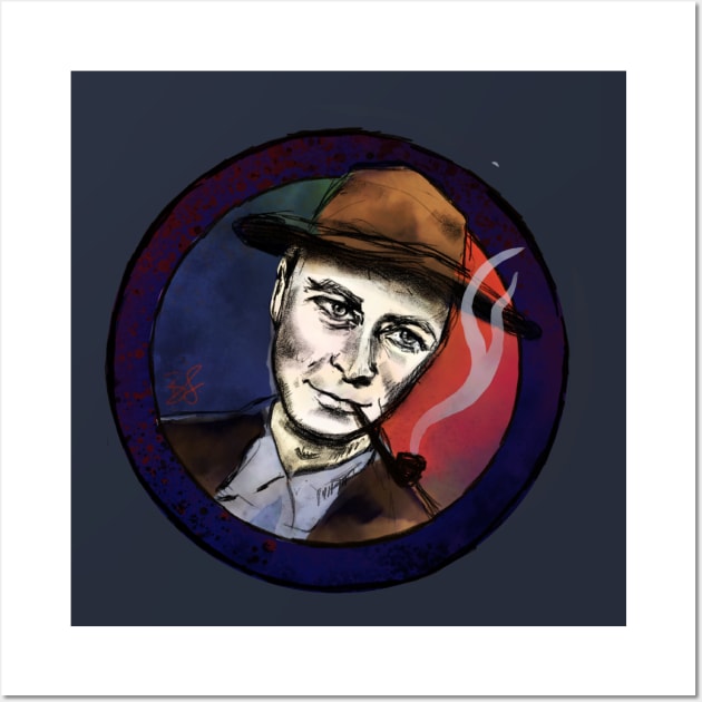 Oppenheimer with pork pie hat Wall Art by brendafleming